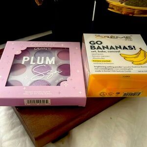Crème go bananas set and bake powder and ColourPop plum palette 🎨🍄❤️💖